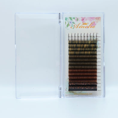 Ombre brown lash tray mix length(12-15mm)