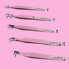 Amelie Pink Fiber Tip Tweezer Collection