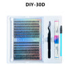 AMELIELASH Midnight DIY Lash Extension Kit, 96-280 pcs Eyelash Clusters Kit Lash Bond and Seal, Applicator for Individual False Eyelashes Kit Lash Extensions(0.07 D-Mix 8-16mm Kit)