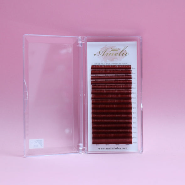 Premium Volume Claret Color Lashes