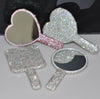 Bling Rhinestone Eyelash Heart Handheld Mirror