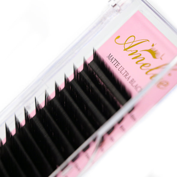 L Curl Matte Ultra Black Volume Lashes (16 rows)