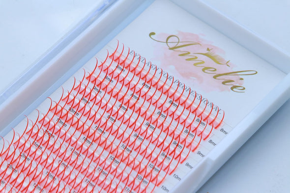Premade Red Color Spikes Lashes